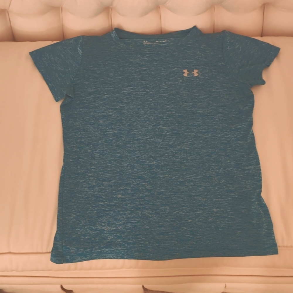Under armor heat gear tee Women's XS blue/silver